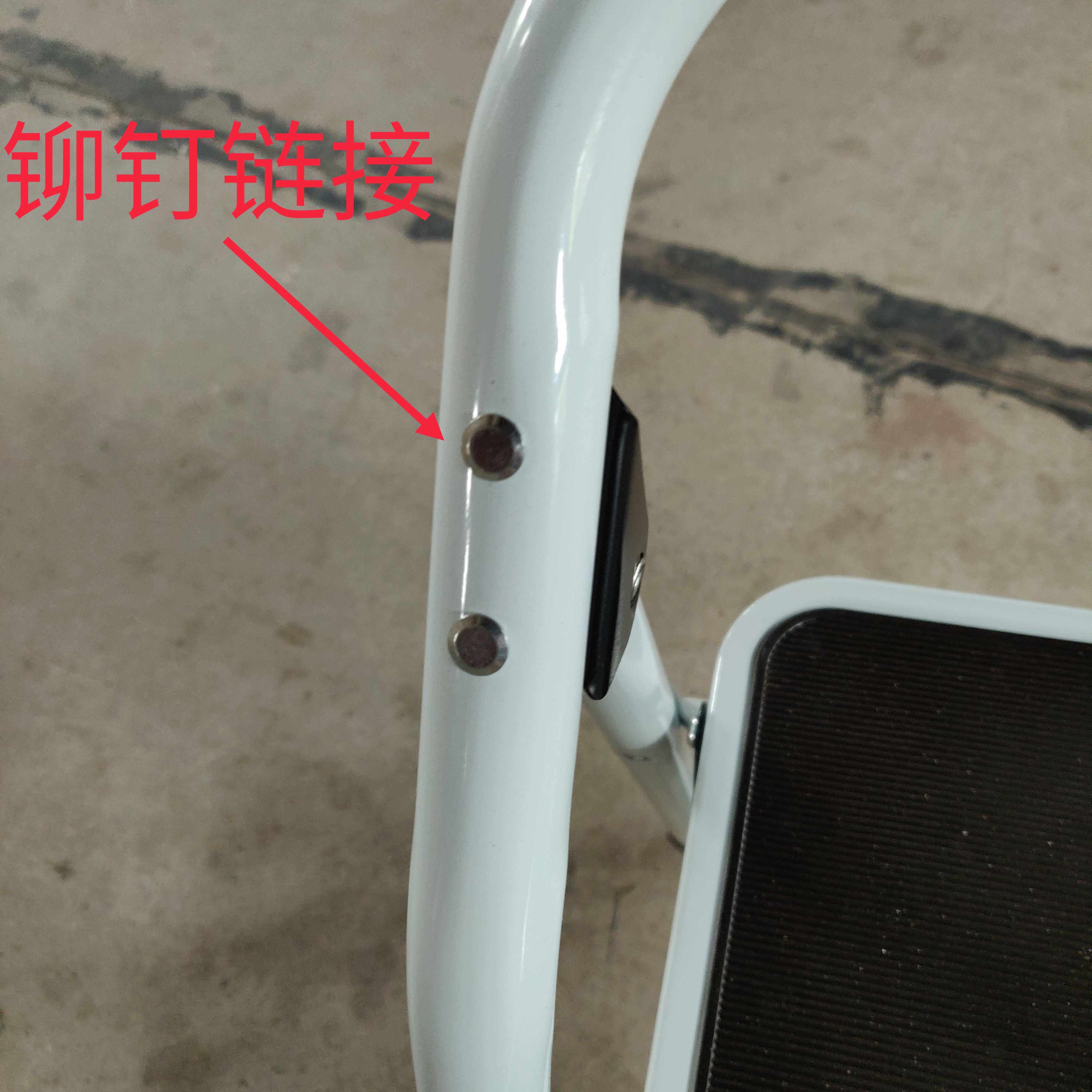 厨房用梯凳子梯椅二步梯凳家用折叠梯钢管铁梯子大踏板两台阶单侧
