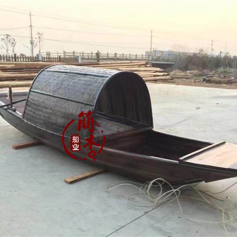 浙江绍兴乌镇水乡彷古小乌篷船木船道具造景中式实木装饰摆饰景观