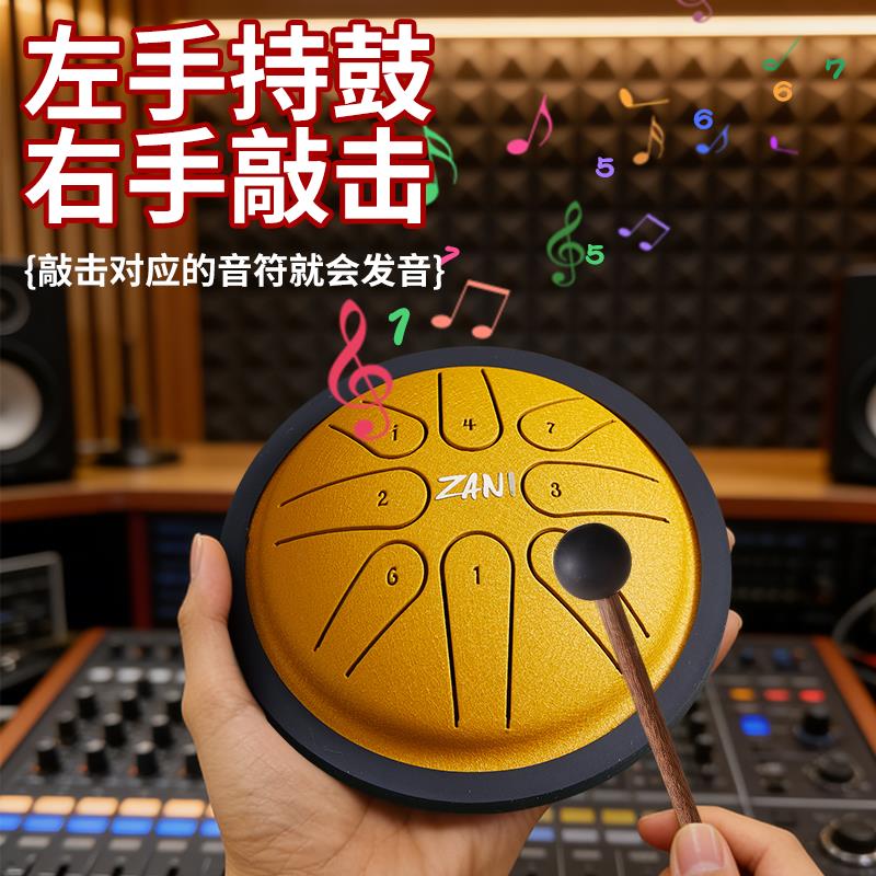 ZANI专尔儿童空灵鼓小6寸8音初学者忘忧飞碟空灵鼓小朋友生日礼物