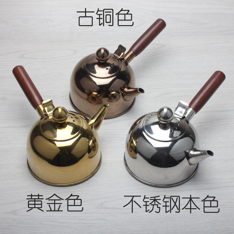 包邮304不锈钢烧水壶平底煮水壶侧把壶野外煮水壶功夫茶道电磁壶