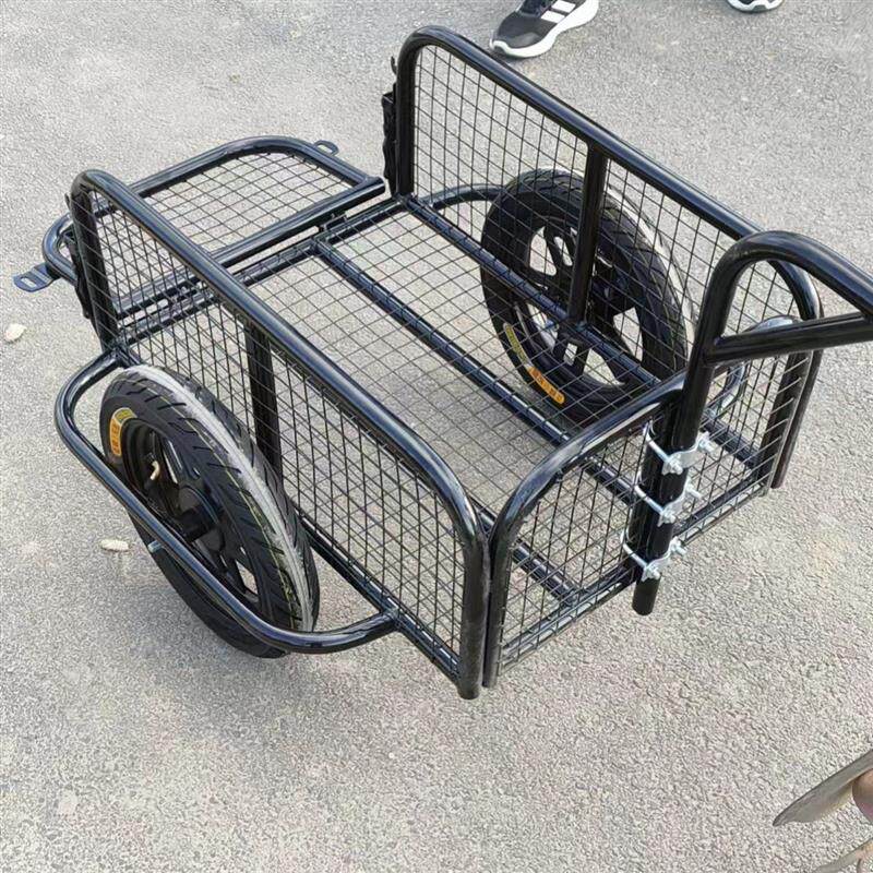 车后挂拖车适用于电动摩托自行车露营钓鱼家用购物三轮拉货小拖车
