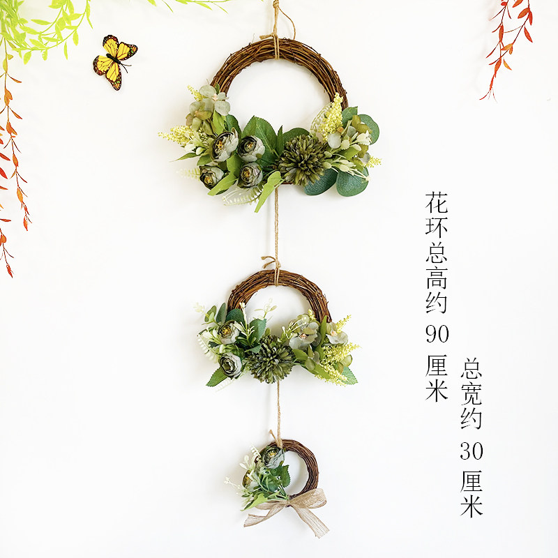 花环手工装饰墙面挂饰门口圆形挂饰房间布置家饰店铺壁饰室内包邮