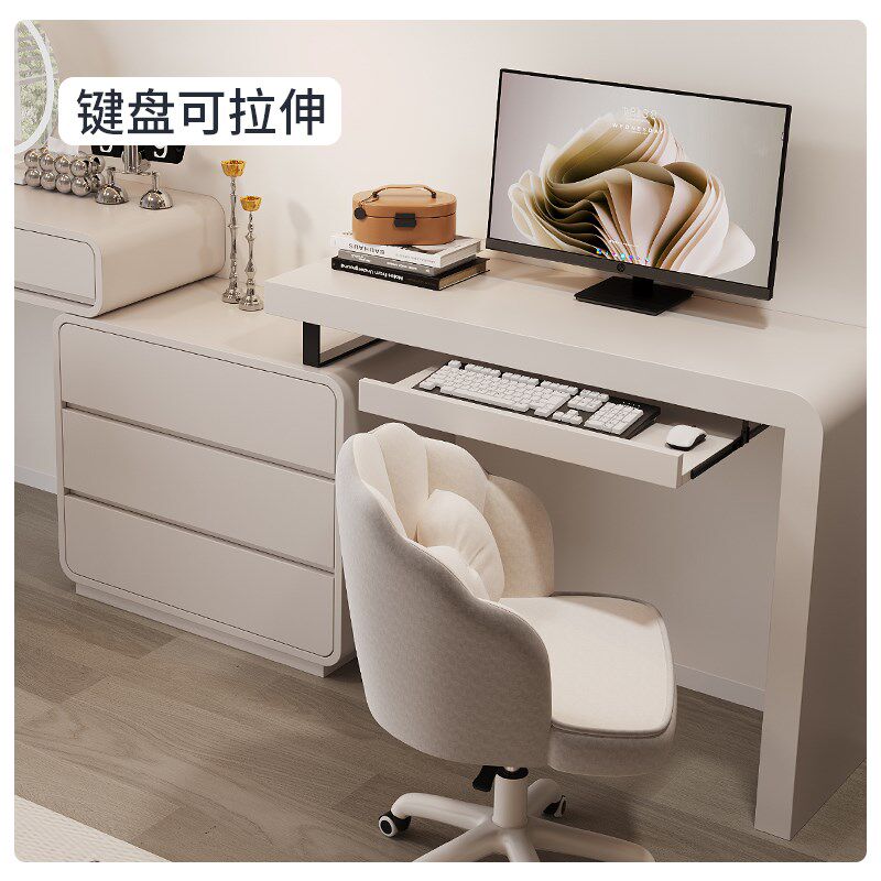 实木台式电脑桌书桌梳妆台一体柜床头L型转角柜二合一小型化妆桌