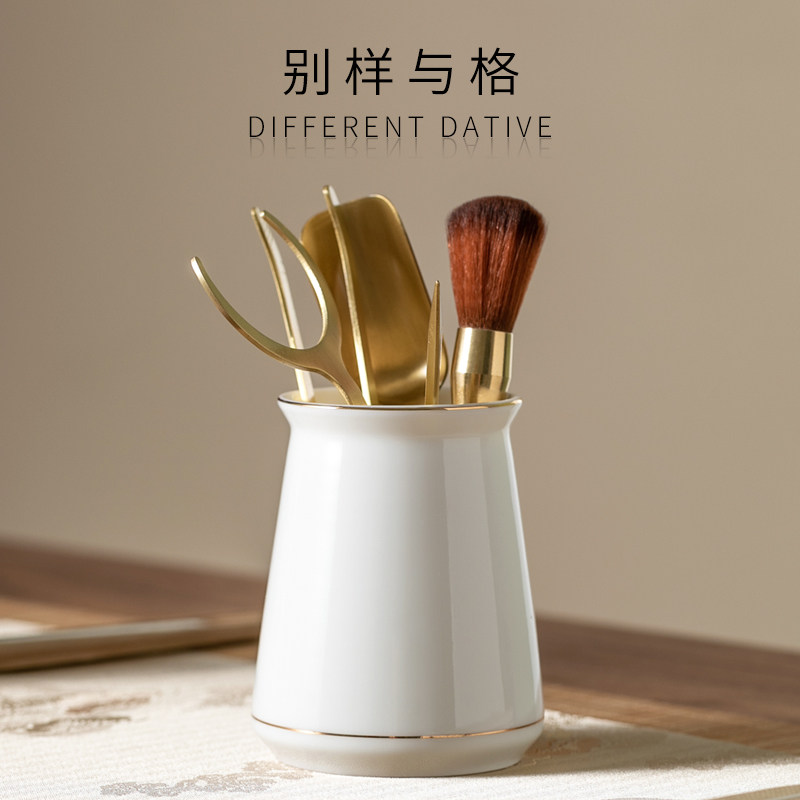 茶具配件黑檀茶道六君子泡茶工具套装黄铜6君子大全茶刀茶针茶刀