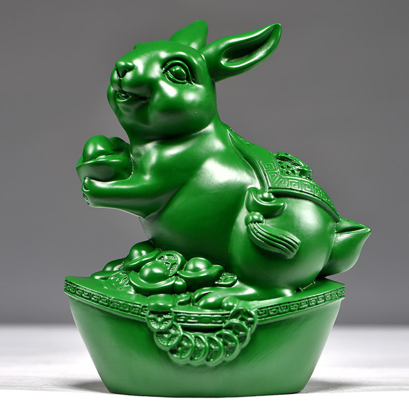 绿色木质十二生肖摆件一套实木雕鼠牛虎兔龙蛇马羊猴鸡狗猪送礼品