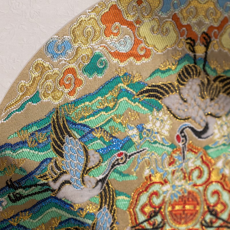 福鹤南京云锦研究所挂画客厅中式国风高档装饰画老人生日祝寿礼品