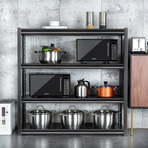 碳钢烤漆微波炉架烤箱厨房置物架落地多层锅架储物架子家用收纳柜