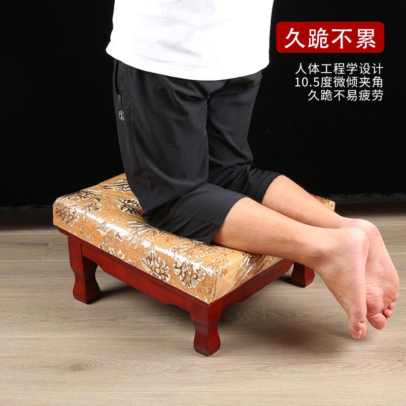 家用拜垫拜凳寺庙莲磕头的垫子实木拜垫家用佛具佛前跪拜垫寺庙