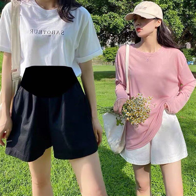 孕妇短裤夏季薄款外穿大码小个子打底裤夏装孕早期休闲阔腿裤夏款