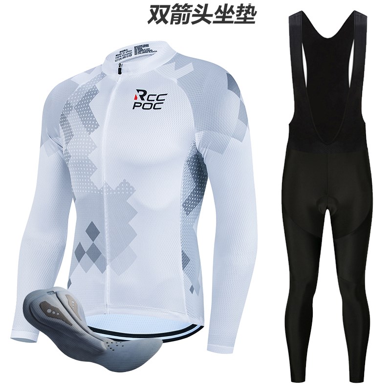 长袖公路车骑行服套装 春夏秋冬通用骑行服 抓绒男款骑行长裤 专