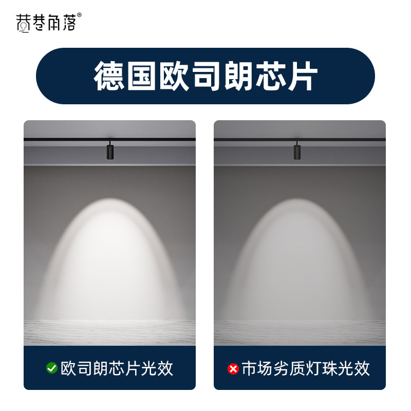 磁吸轨道灯嵌入式暗藏套餐无主灯客厅照明吊顶家用射灯磁性格栅灯