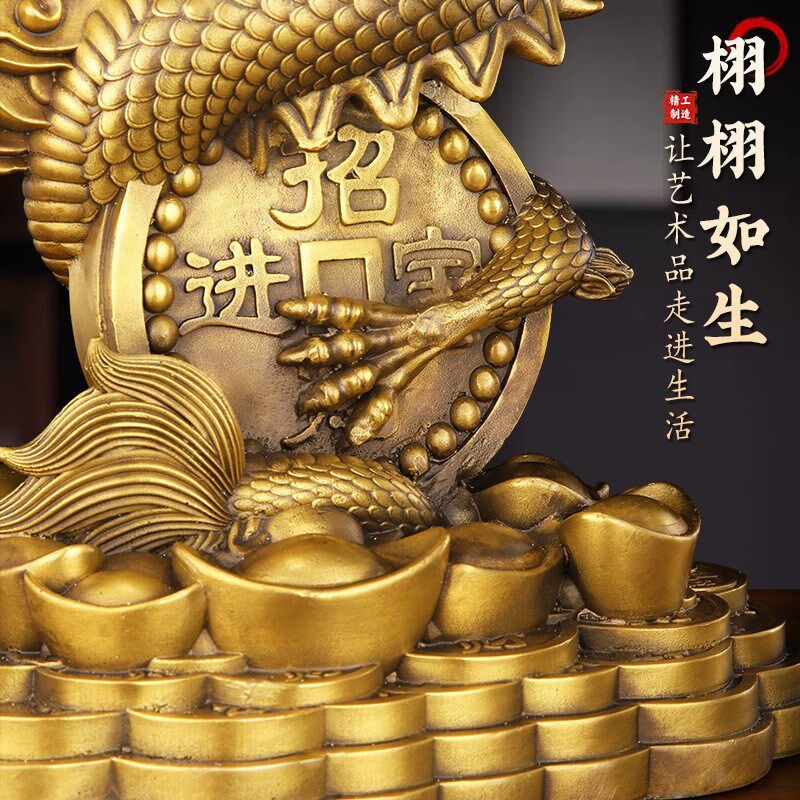 铜龙摆件黄铜青龙工艺品办公室客厅生肖龙财装饰品礼品大号