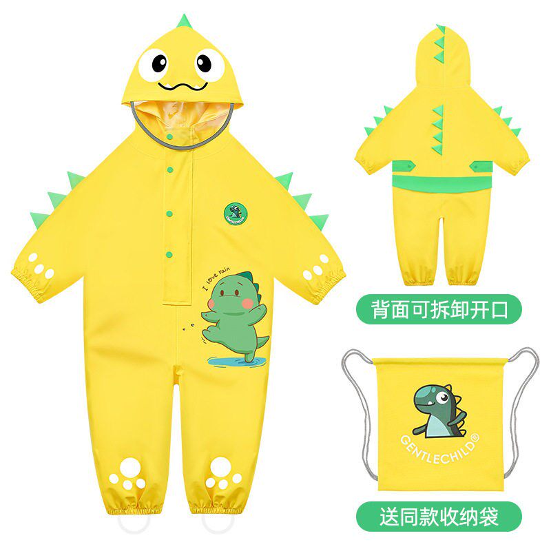 幼儿园宝宝2025新款儿童连体小恐龙雨衣男童套装防水全身雨裤雨鞋