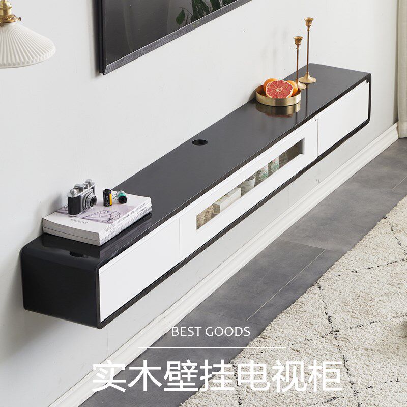 实木壁挂电视柜悬空小户型挂墙悬挂式卧室墙上挂壁小尺寸现代简约