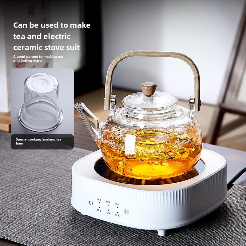 茶壶和茶壶新型加厚玻璃电热陶瓷炉,用于烧水和围炉泡茶茶具2008