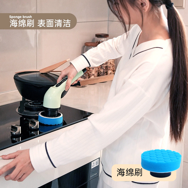 无线电动清洁刷家用多功能长柄可伸缩厕所厨房地板浴室瓷砖洗地刷