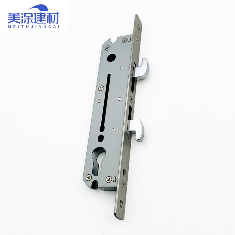 断桥铝合金门锁钩子锁推拉门锁双钩锁体锁芯中心距30/35重型门用