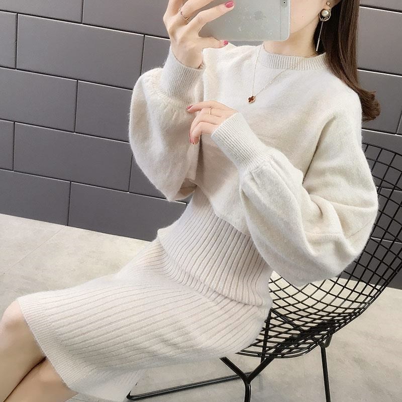 秋冬时尚针织套装女2024网红很仙的洋气宽松毛衣背心吊带裙两件套