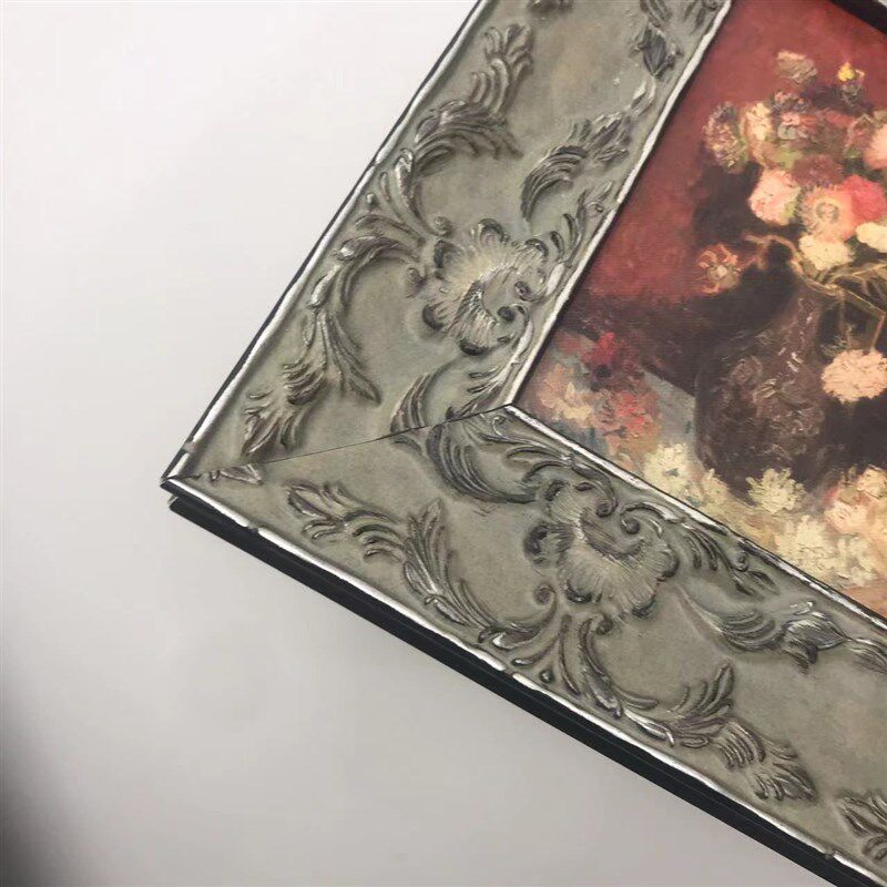 灰色古典中古复古画框装裱幕布挂墙客厅实木定制挂钩油画装裱画布