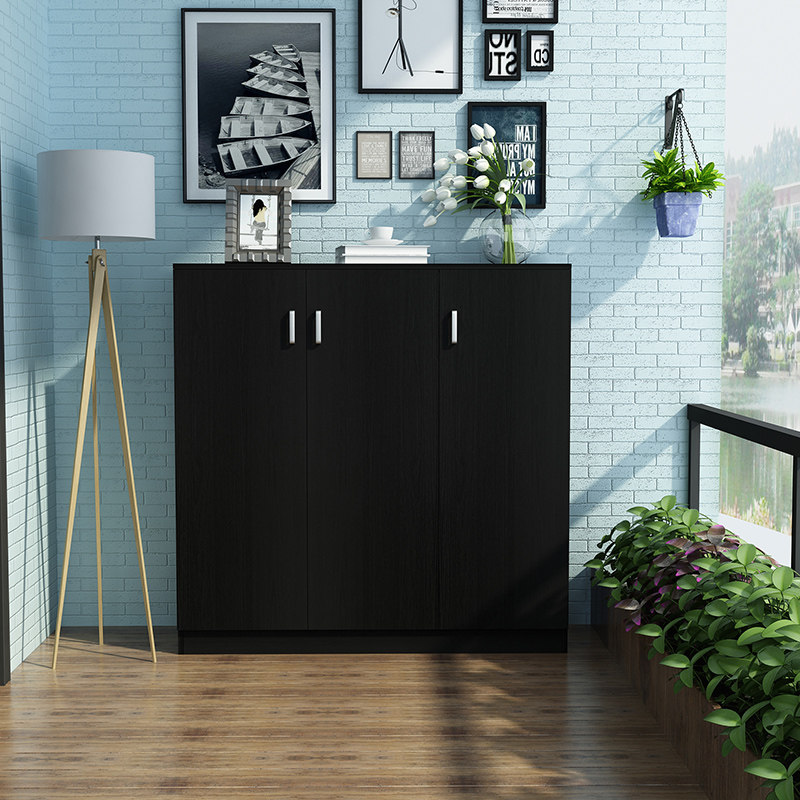 定制鞋柜阳台防晒家用门口外玄关地边收纳储物木柜子带锁订做尺寸