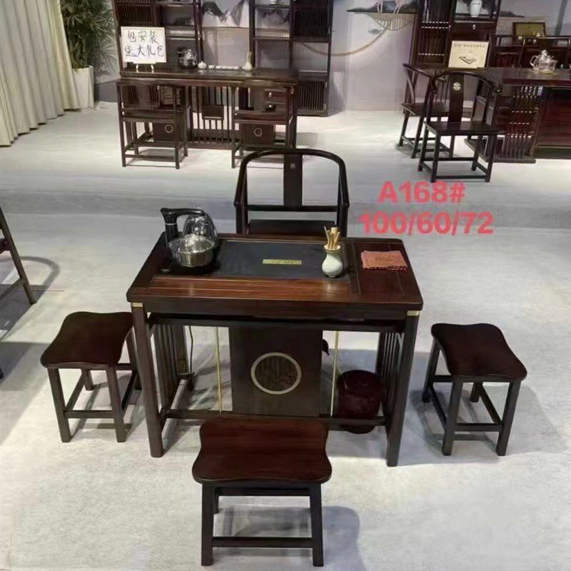 家用小茶台阳台茶桌小户型泡茶茶几新中式功夫泡茶桌实木