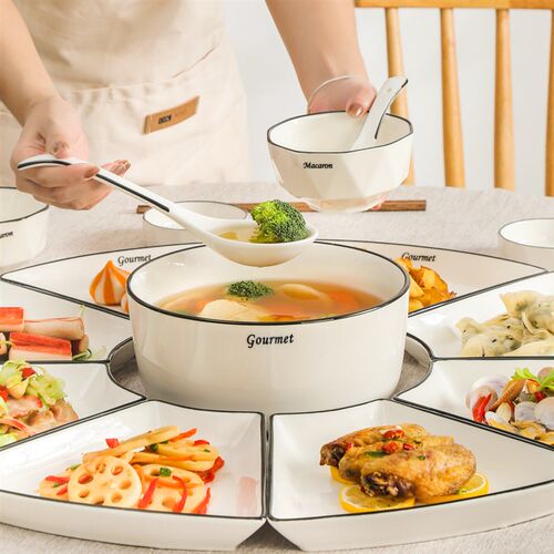 年夜饭家庭拼盘餐具组合盘子碗陶瓷菜盘家用创意过年碗盘碗碟套装