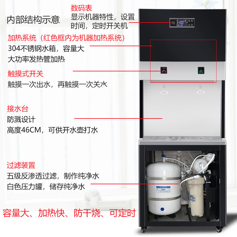 大容量直饮机商用开水器步进式RO反渗透过滤学校工厂医院净水器