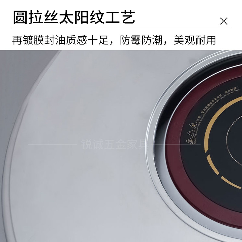 网红烧烤店桌子商用不锈钢火锅桌电磁炉一体可折叠旋转无烟火锅桌