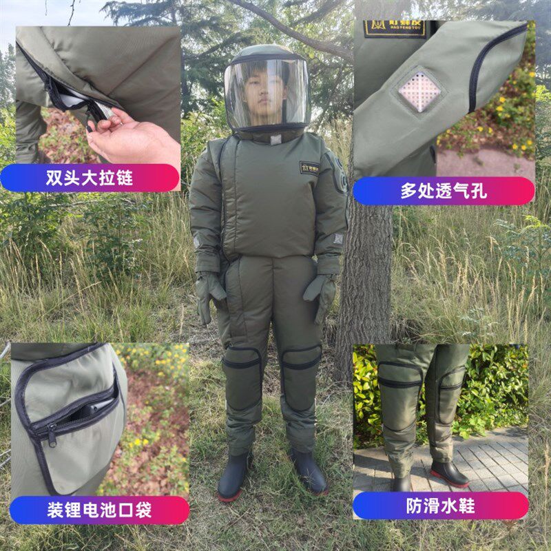 马蜂服全套防蜂服轻体充气马蜂防护服捉红娘金环虎头蜂防护衣