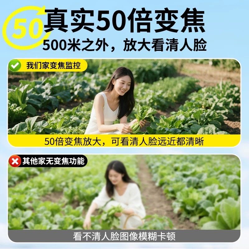 太阳能摄像监控器360度无死角室外无电无网2000万高清夜视摄影头