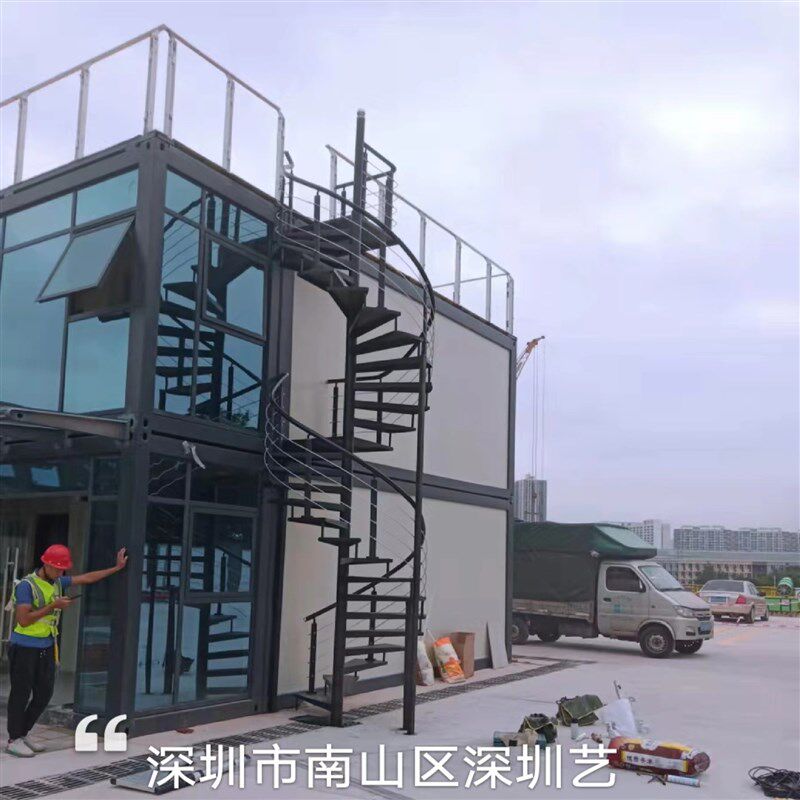 2025升级加厚款省空间室外楼梯铁艺楼梯钢木楼梯旋转楼梯厂家直销