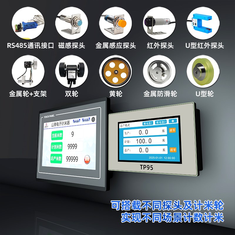 触摸显示屏计数器电子数显自动感应U盘数据存储485带网口tcp/ ip