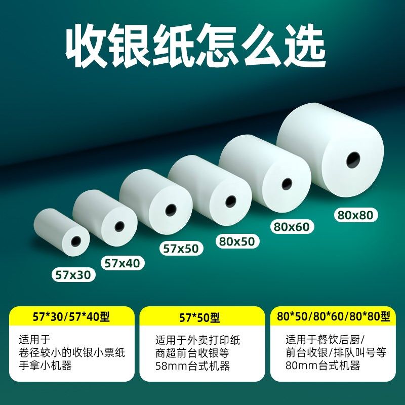 整箱8080收银纸80X80热敏纸80mm打印纸厨房收银机热小票机小卷纸