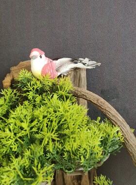 仿真植物墙壁挂饰迎客松壁挂客厅餐厅影视墙装饰品田园清新风格