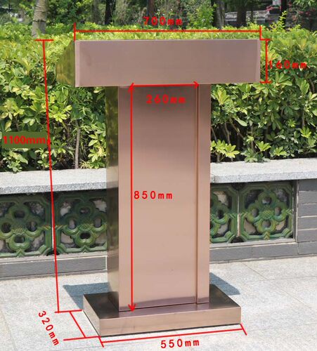 不锈钢物业服务小型讲台桌登记咨询酒店迎宾接待发言主持演讲台