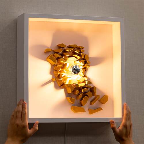 影子投影光效几何创意艺术展品正方形装饰画抽象小众现代玄关画
