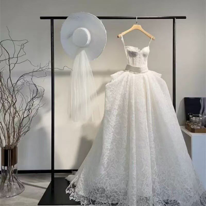 婚纱礼服架子展示架落地式黑色秀禾旗袍服装店展示架挂衣架陈列架