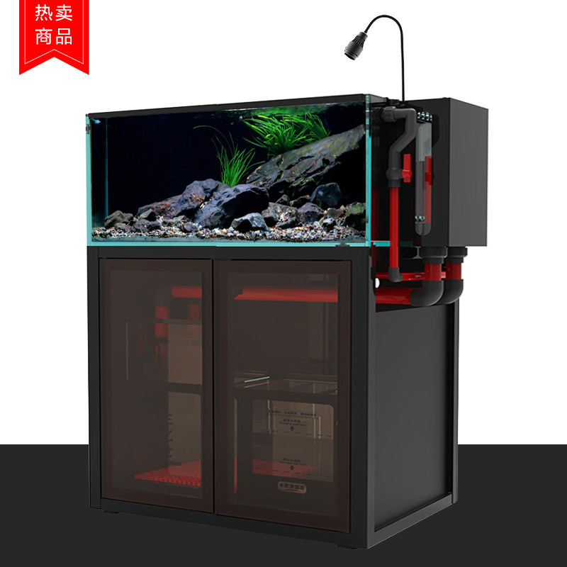 大型溪流缸鱼缸客厅造景生态超白空气缸自循环免换水景观原生态缸