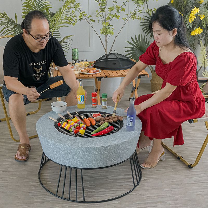 家用烧烤炉烧烤桌炭火盆室内烤火炉取暖炉别墅庭院炭火盆户外烧烤
