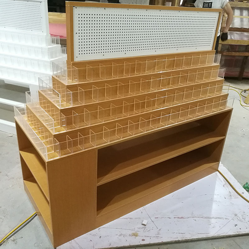 超市文具店货架散笔手工配件diy收纳盒展示亚克力笔架中岛双面柜