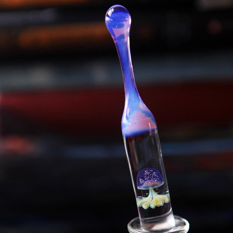 【伊塔斯玻璃】彩墨试色钢笔蘸水笔玻璃水母紫色烟花水母玻璃笔