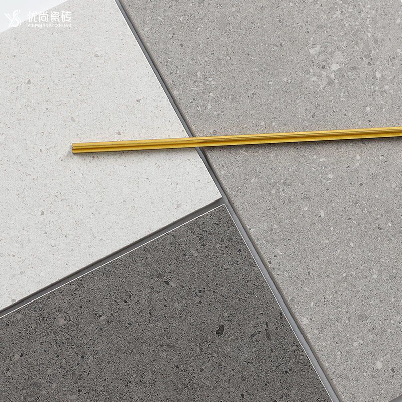 灰色复古水磨石瓷砖莱姆石客厅地砖防滑卫生间墙砖工装服装店全瓷