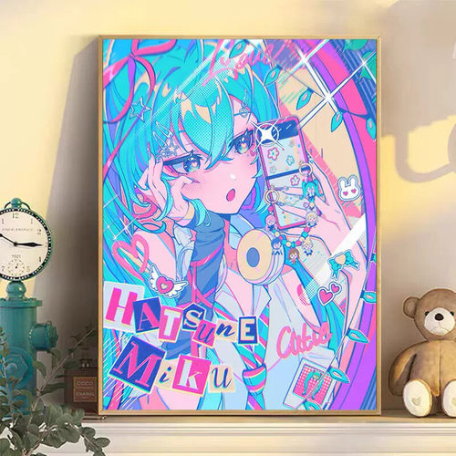 初音未来钻石画带框儿童小尺寸