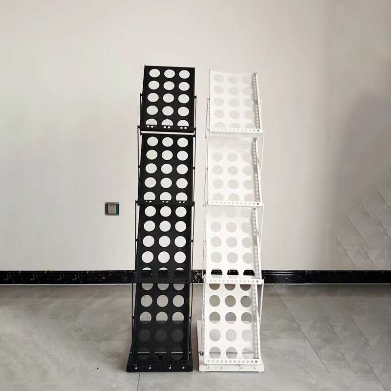 a4铝合金折叠资料架落地展会宣传展示画册中古书架报刊杂志目录架