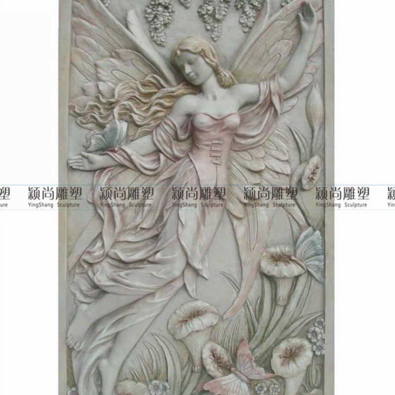 欧式现代装饰浮雕画挂饰装饰品家居蝴蝶花仙子背景墙壁挂墙饰