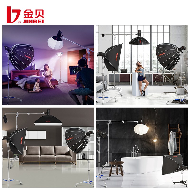 金贝摄影灯架JB-290A不锈刚管灯架影棚拍摄大型支架带滑轮三脚架