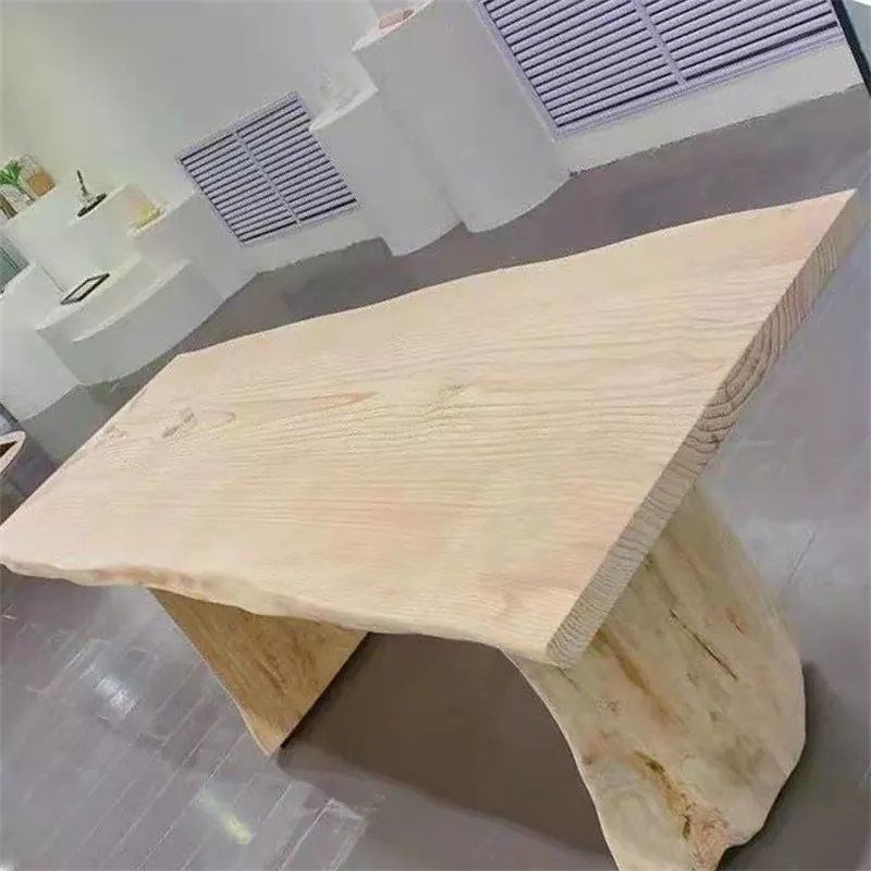 北欧原木桌子服装店饰品鞋包摆放中岛流水台展示长桌实木办公大板