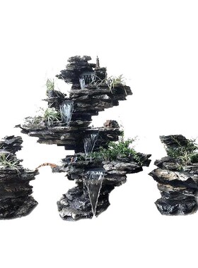 假山鱼池造景观真石头摆件花园庭院流水喷泉阳台装饰天然原石瀑布