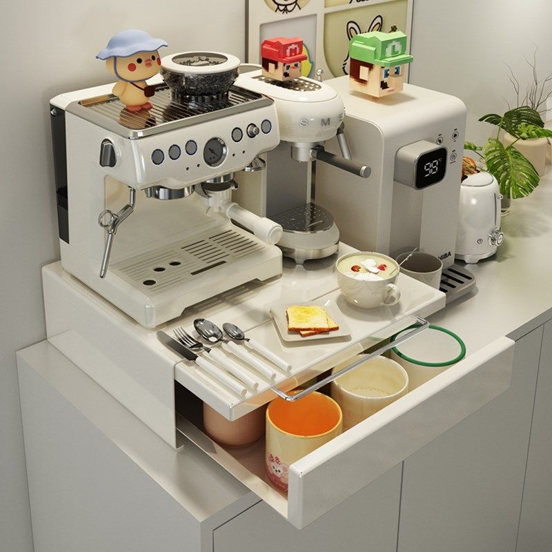 杯架高级感轻奢咖啡机置物架马克杯防尘柜家用水吧台架子茶具收纳