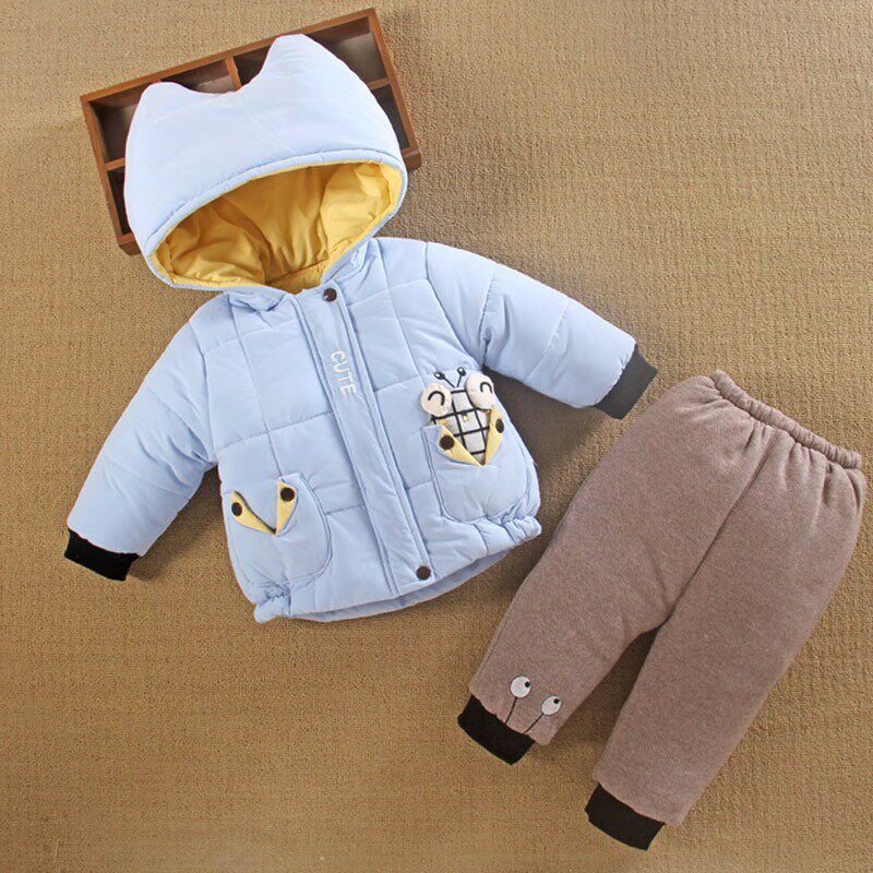 0一1岁半男宝宝秋冬装外套装分体款婴幼儿加厚棉服袄婴儿衣服冬季